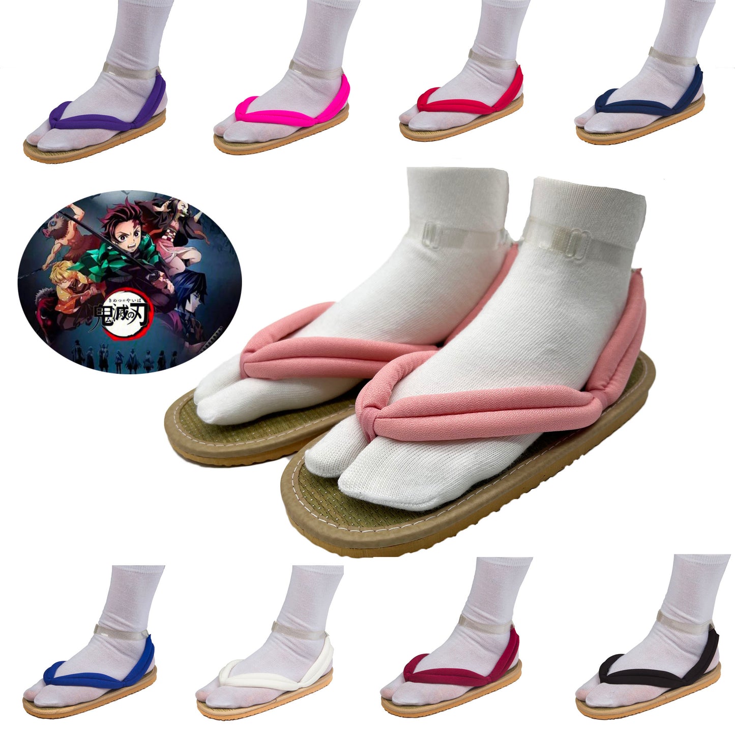 Adults Kids Demon Slayer Cosplay Shoes Nezuko Tanjirou Zenitsu Shinobu Cospay Clogs Shoes Anime Kimetsu no Yaiba Clogs Shoes