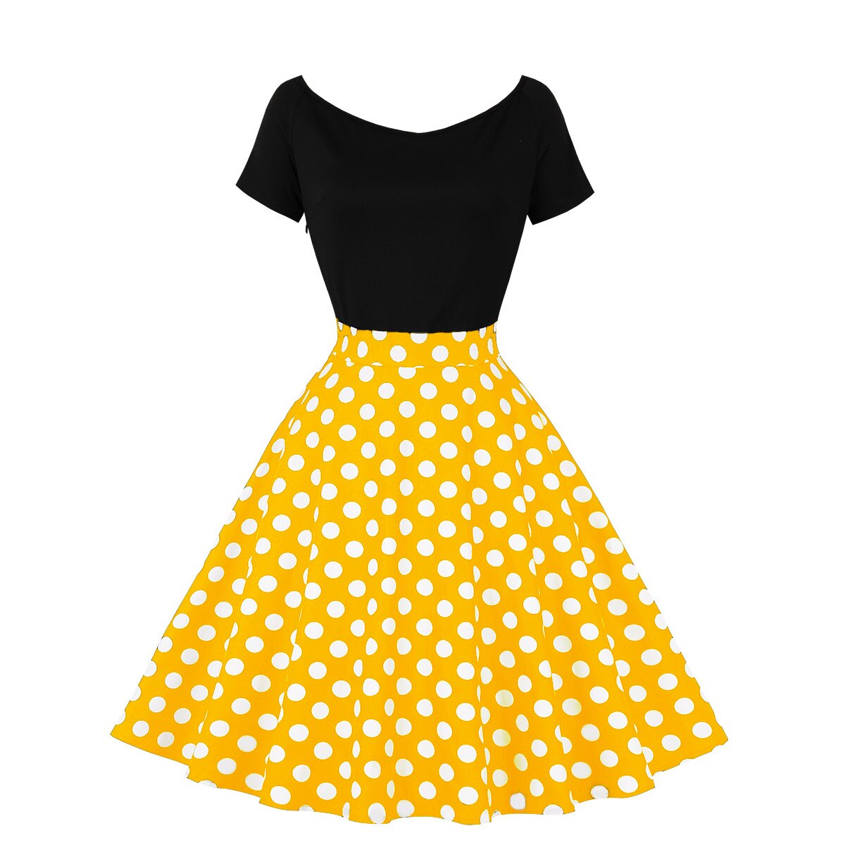 Women Vintage Polka Dot Dress Retro Rockabilly 2023 Elegant Cocktail Party 1950s 40s Swing Dress Summer Dress Raglan Sleeves