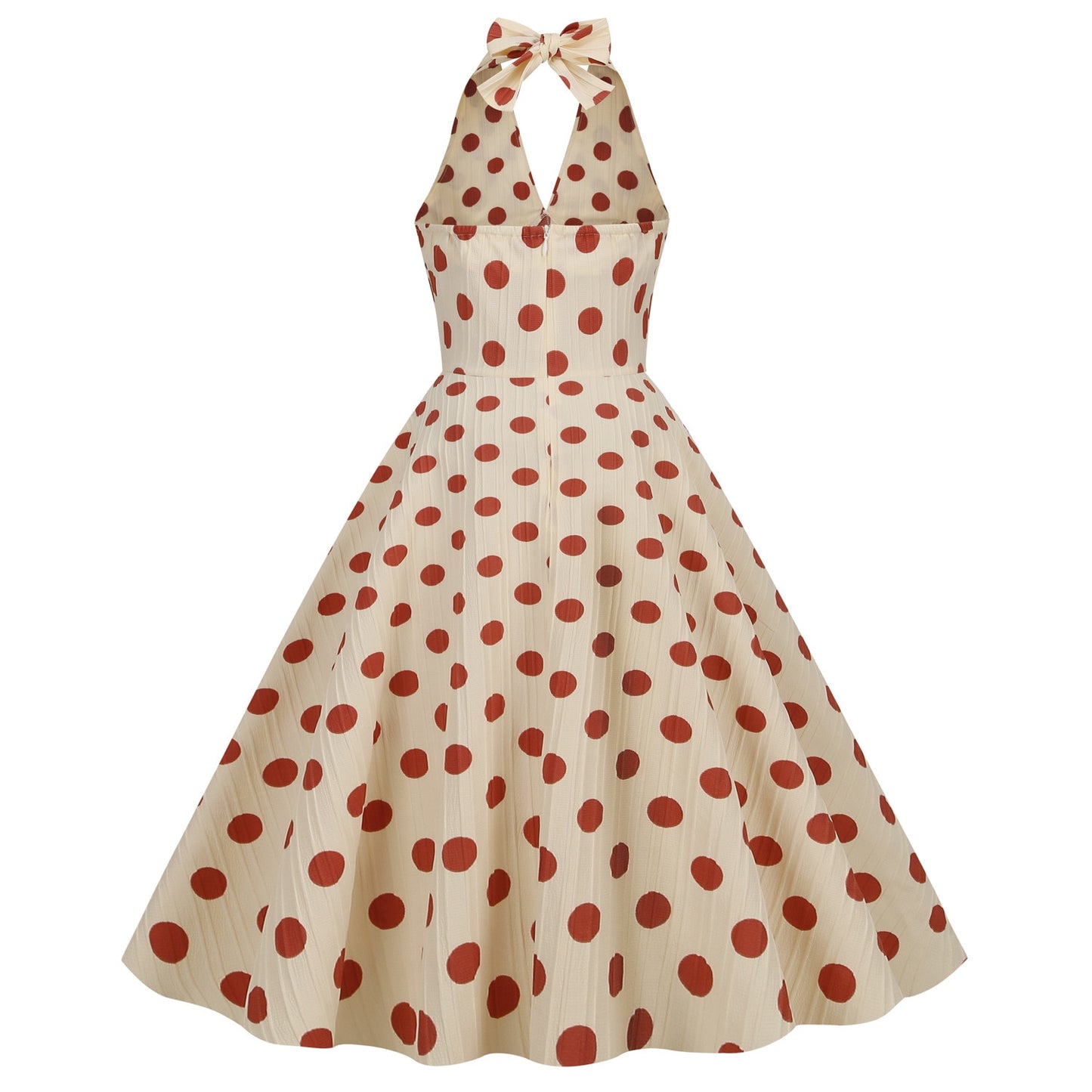 Women Vintage Halterneck Dress Polka Dots Rockabilly Cocktail Party Elegant Dress 1950s 40s Swing Dress Summer Dress