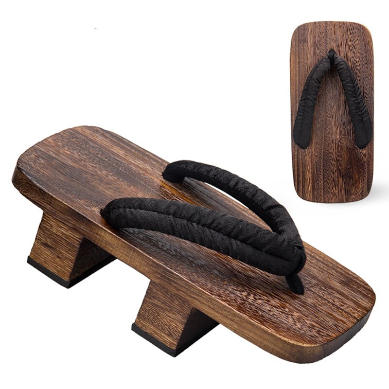 Men Japanese Geta Clogs Traditional Samurai Dragon Kimono Wooden Flip Flops Two-Teeth Toe Shoes Oriental Sandals Slippers