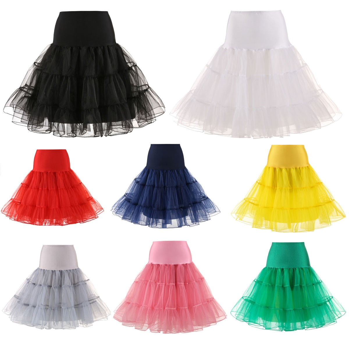 Women 1950s Chemise Underskirt Vintage Country Rock Tutu Tulle Skirt High Ballet Petticoat Swing Dress Pettiskirts Accessories