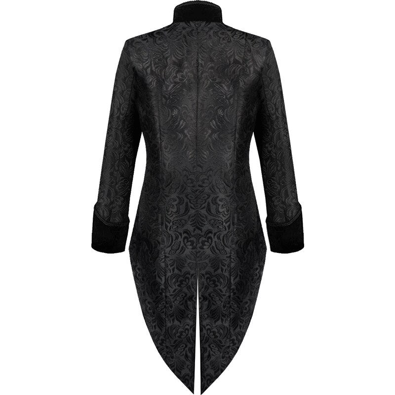 Men Renaissance Steampunk Tailcoat Halloween Costume Medieval Pirate Vampire Victorian Jacquard Brocad Warlock Jacket Frock Coat