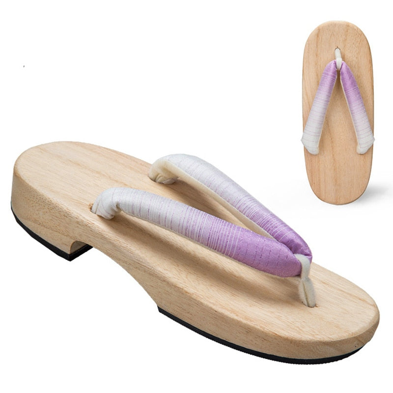 Women Japanese Geta Clogs Traditional Samurai Candy Yukata Crude Wooden Flip Flops Toe Shoes Demon Slayer Shoes Oriental Sandals Slippers