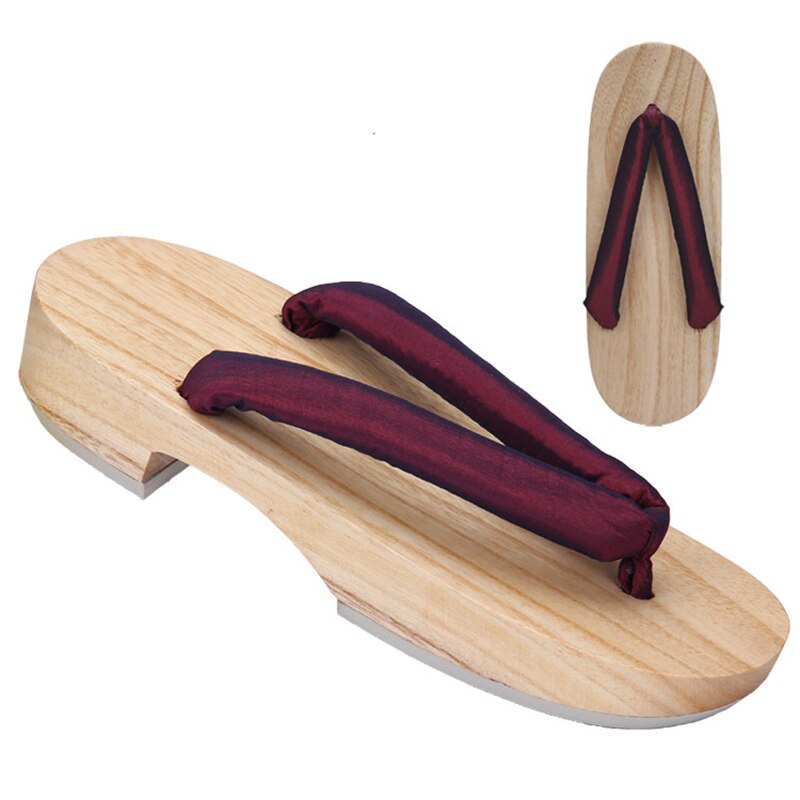 Meetlife Women Japanese Geta Clogs Traditional Samurai Solid Yukata Crude Wooden Flip Flops Toe Shoes Oriental Sandals Slippers