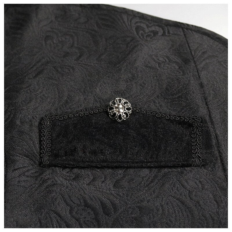 Men Renaissance Steampunk Tailcoat Halloween Costume Medieval Pirate Vampire Victorian Jacquard Brocad Warlock Jacket Frock Coat