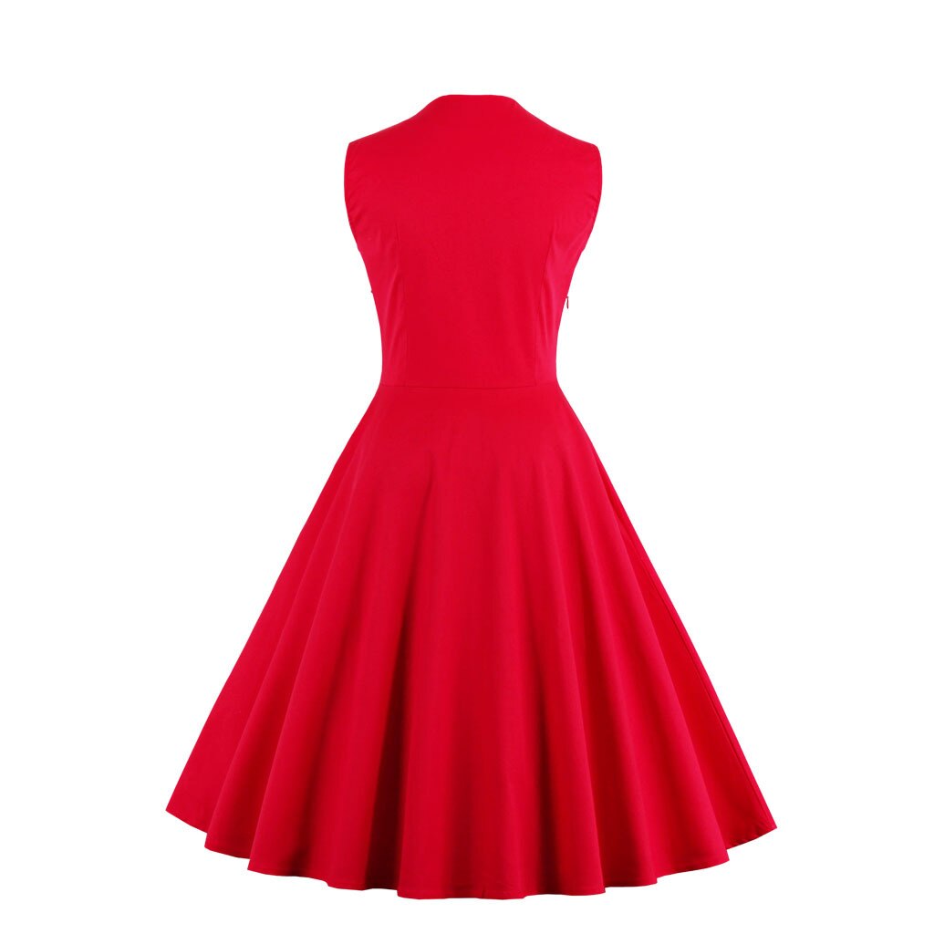 Women Vintage Flower Dress Retro Rockabilly 2023 Cocktail Party Elegant Dress 1950s 40s Swing Dress Summer Dress Sleeveless