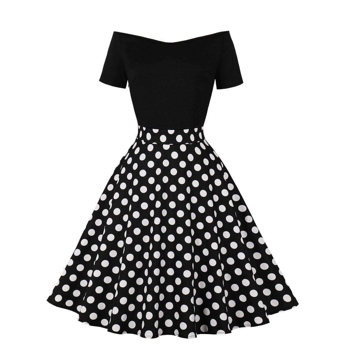 Women Vintage Polka Dot Dress Retro Rockabilly 2023 Elegant Cocktail Party 1950s 40s Swing Dress Summer Dress Raglan Sleeves