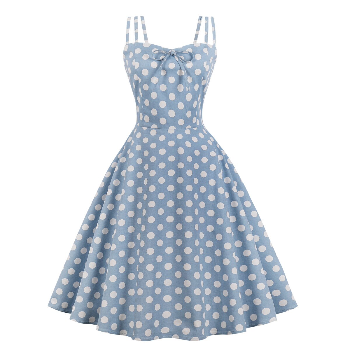 Women Vintage Polka Dot Dress Retro Rockabilly 2023 Strap Cocktail Party 1950s 40s Swing Dress Summer Dress Sleeveless