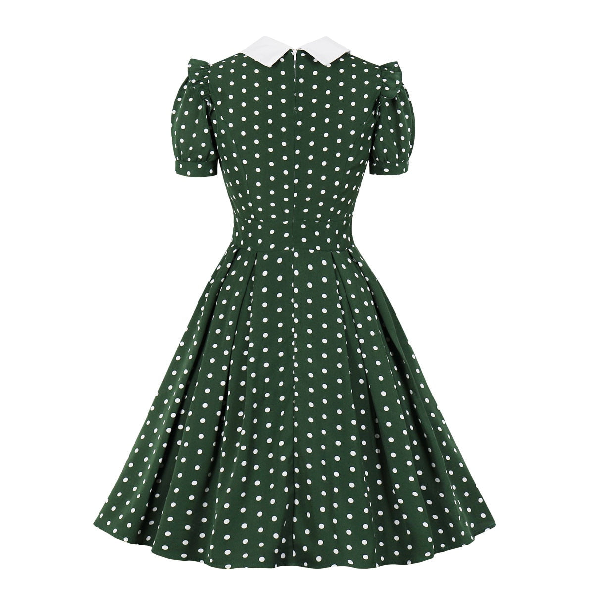 Women Vintage Polka Dot Dress Retro Rockabilly 2022 Cocktail Party 1950s 40s Swing Dress Summer Dress Short Sleeves