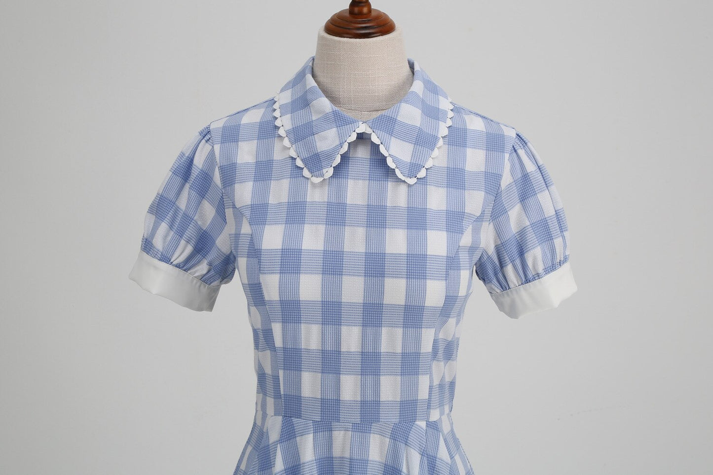 Women Vintage Pater Pan Collar Dress With Pockets Plaid Rockabilly Cocktail Party 1950s 40s Swing Dress Summer Dress