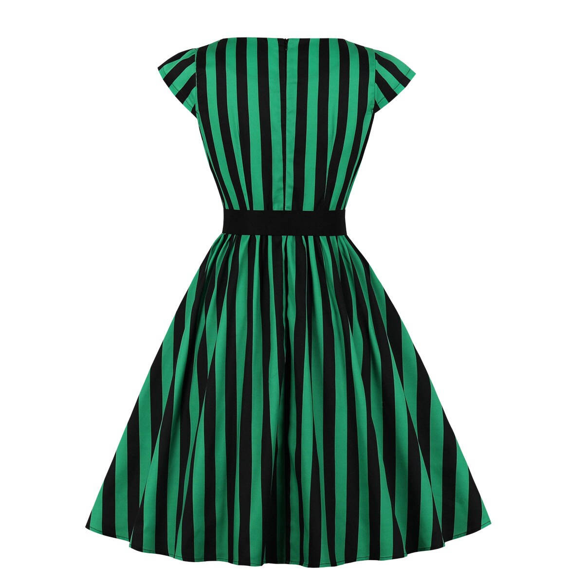 Women Vintage Striped Dress Retro Rockabilly 2023 Round Neck Cocktail Party 1950s 40s Swing Dress Summer Dress Sleeveless