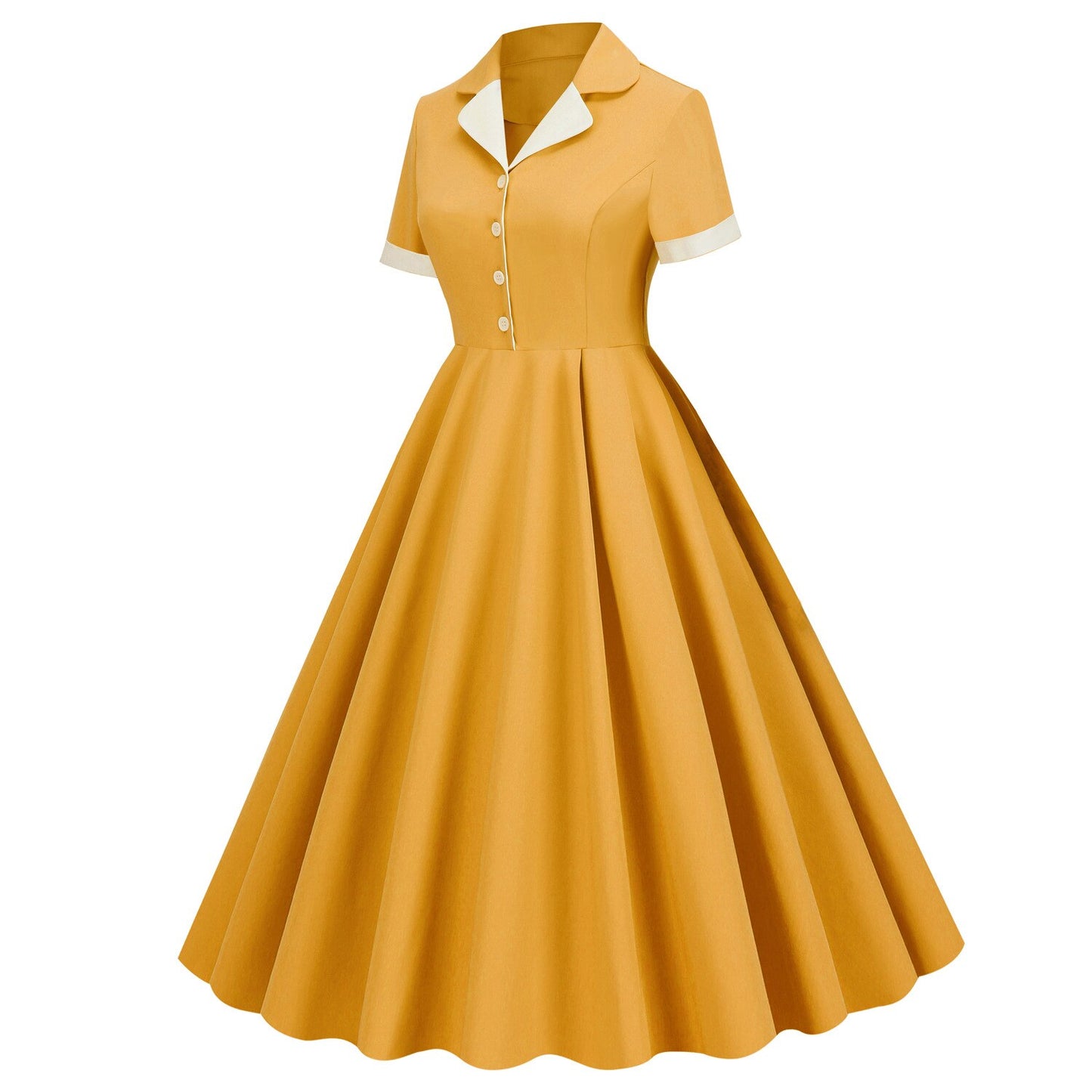 Women Vintage Dress Office lady Retro Rockabilly Elegant Cocktail Party 1950s 40s Swing Dress Summer Dress Short Sleeves