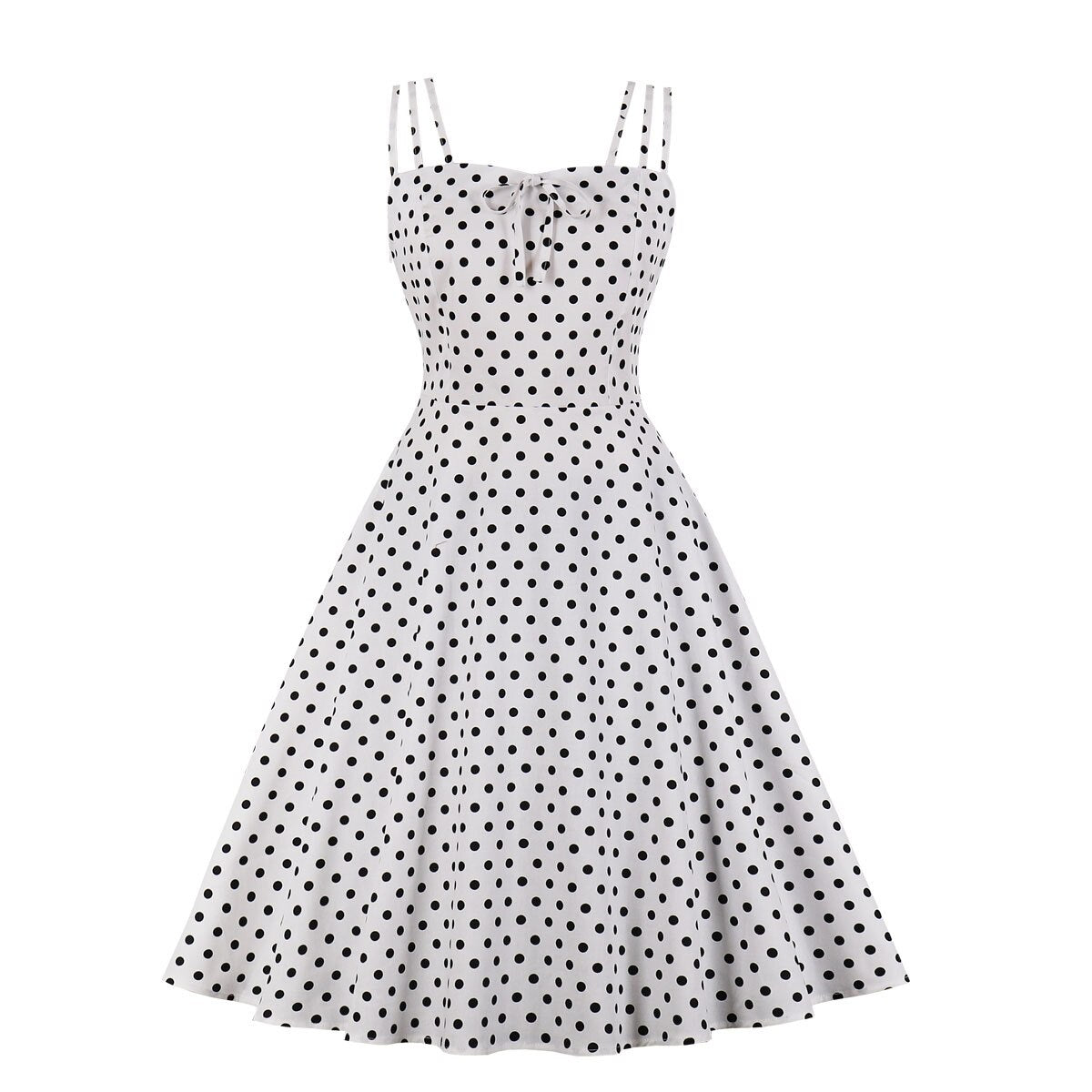 Women Vintage Polka Dots Dress Retro Rockabilly Strap Suspenders Cocktail Party 1950s 40s Swing Dress 2023 Summer Dress