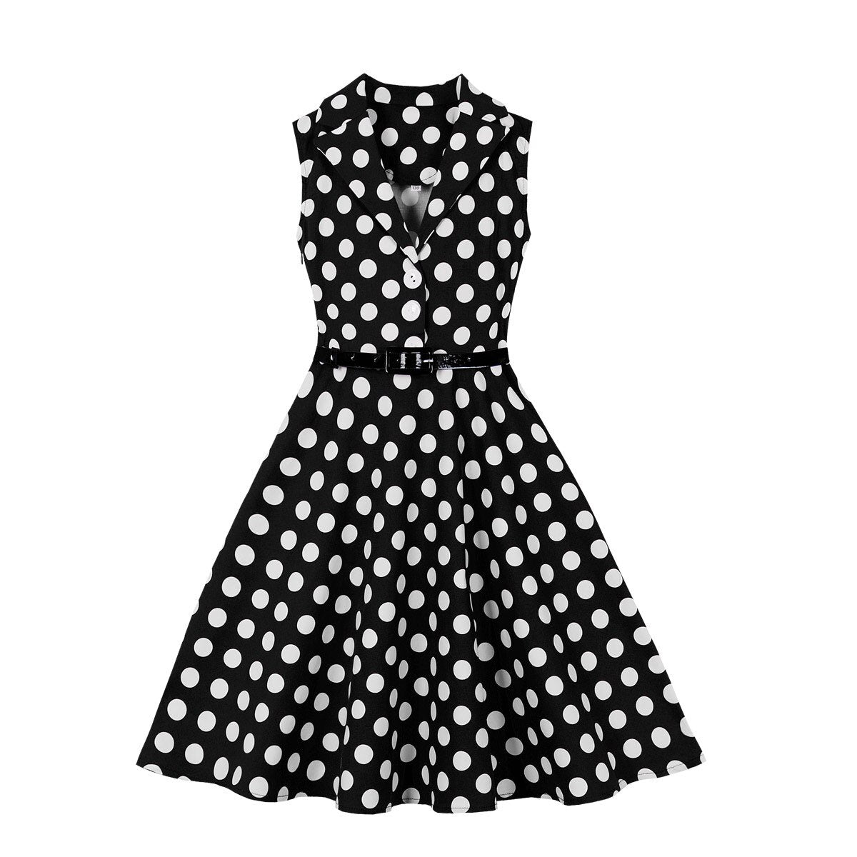 Kids Girls Vintage Dress With Belt V-Neck Polka Dots Rockabilly Cocktail Party 1950s 40s Swing Dress Summer Dress