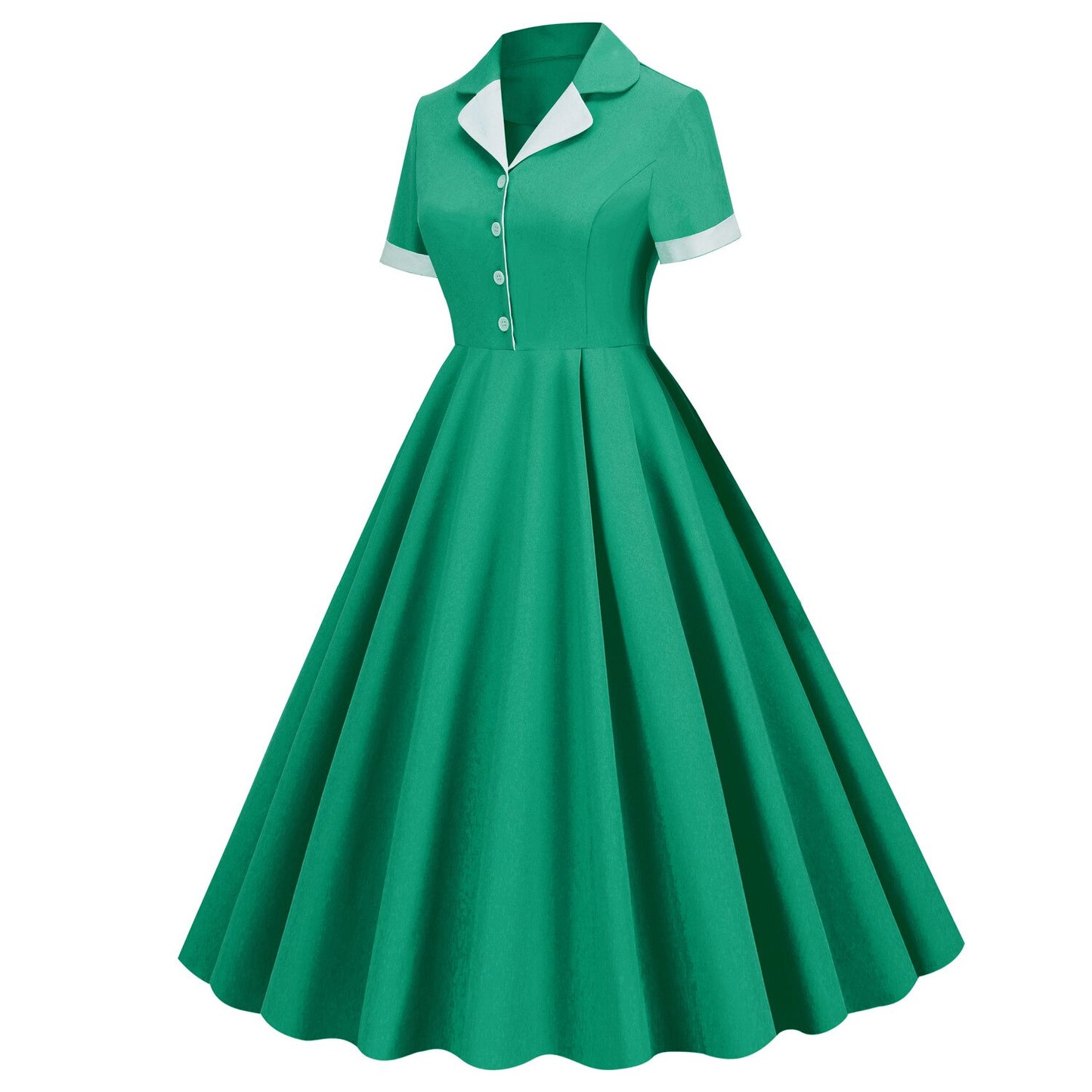 Women Vintage Dress Office lady Retro Rockabilly Elegant Cocktail Party 1950s 40s Swing Dress Summer Dress Short Sleeves