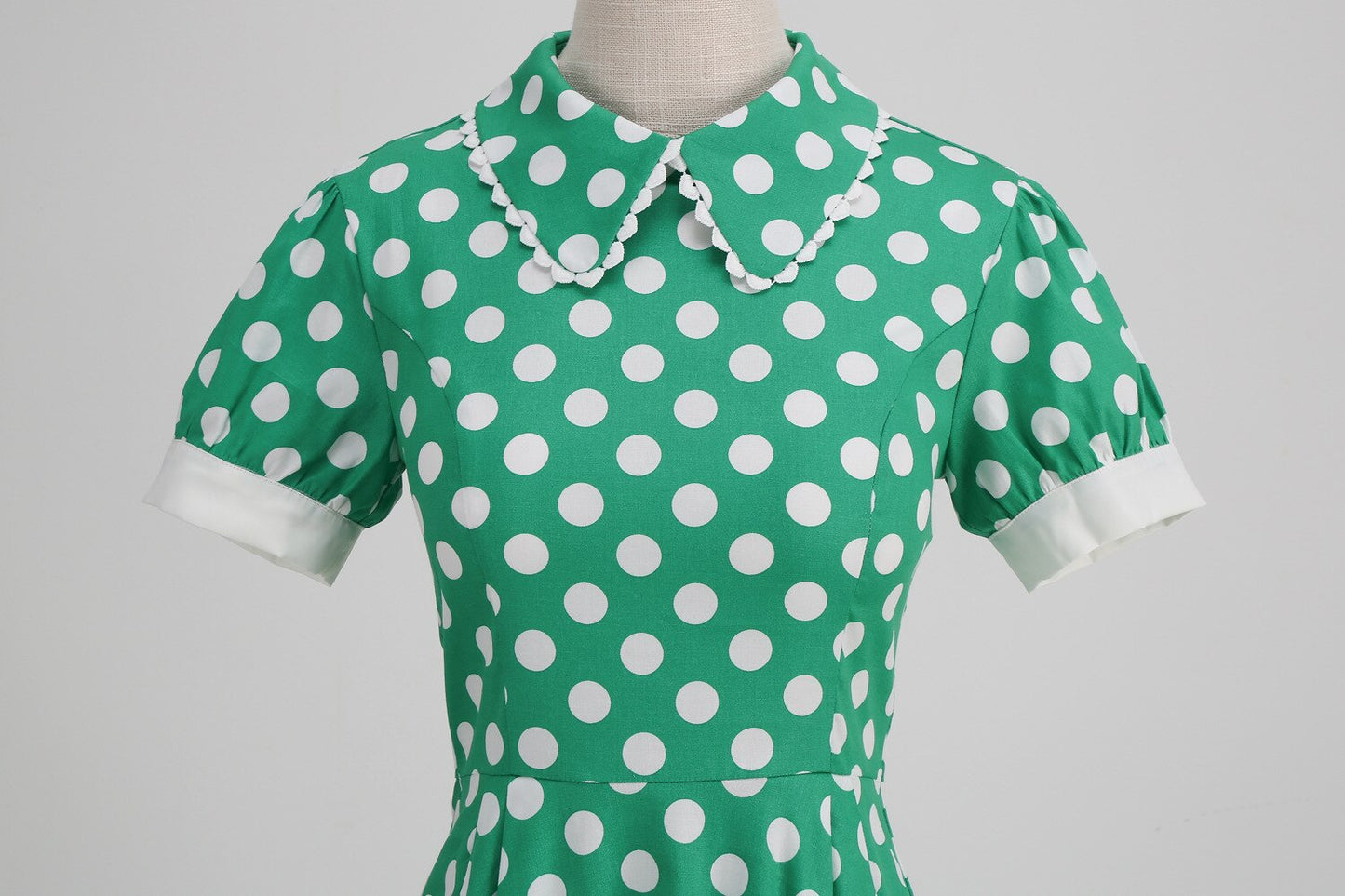 Women Vintage Pater Pan Collar Dress With Pockets Polka Dots Rockabilly Cocktail Party 1950s 40s Swing Dress Summer Dress