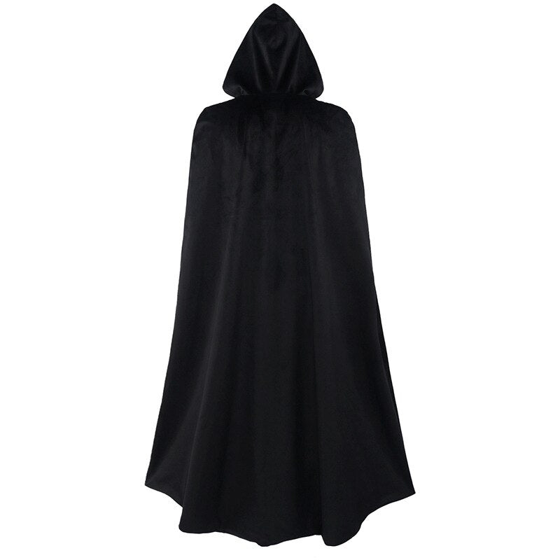 Men Medieval Hooded Robe Cloak Coat Monk Knight Cosplay Costume Velvet Wizard Plague Doctor Gothic Viking Cloak Coat Renaissance