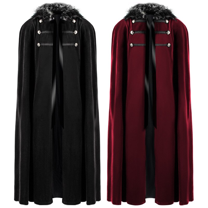 Men Women Viking Robe Cloak Knight Cosplay Costume Hooded Gothic Viking Cloak Coat for Men, Mens Winter Warm