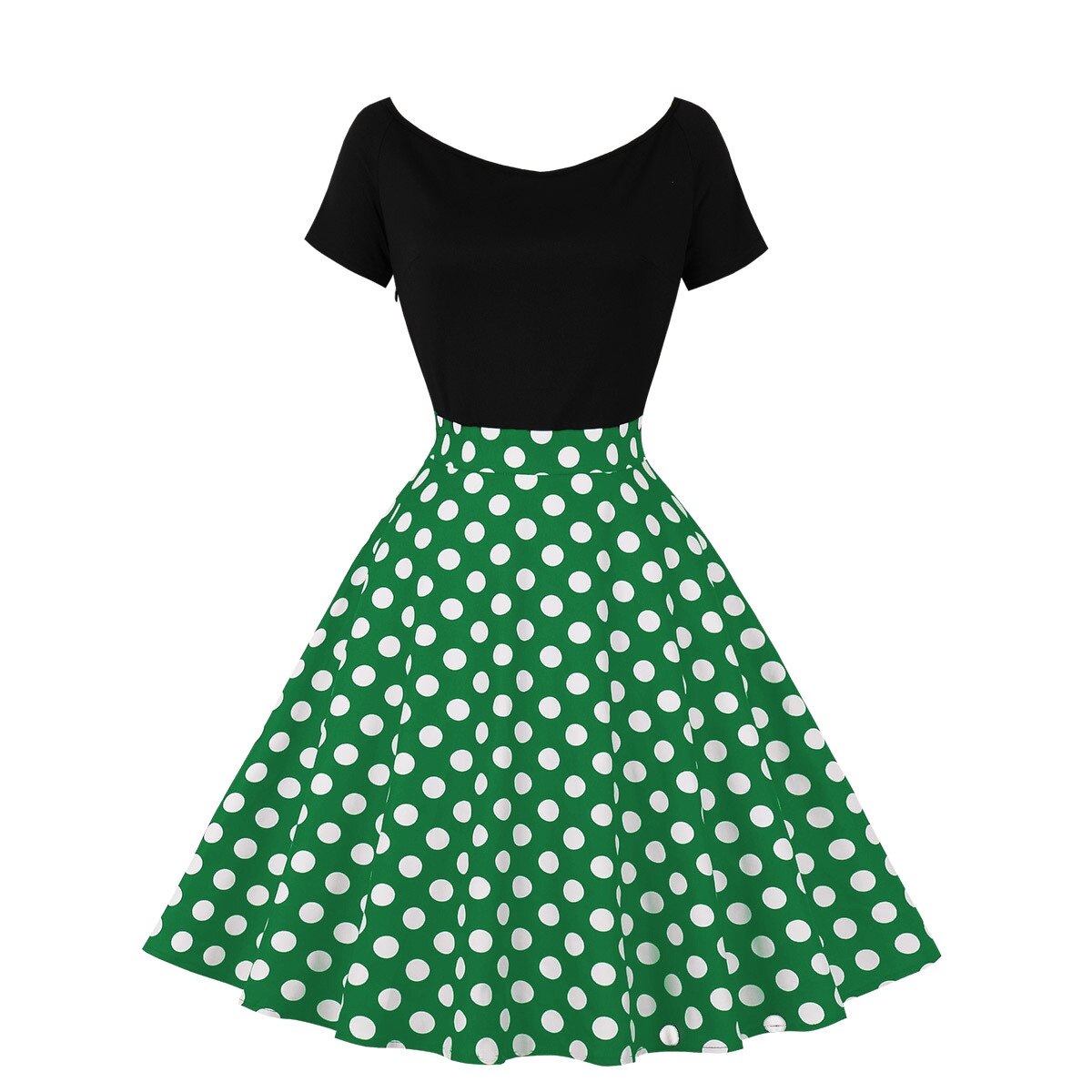 Women Vintage Polka Dot Dress Retro Rockabilly 2023 Elegant Cocktail Party 1950s 40s Swing Dress Summer Dress Raglan Sleeves