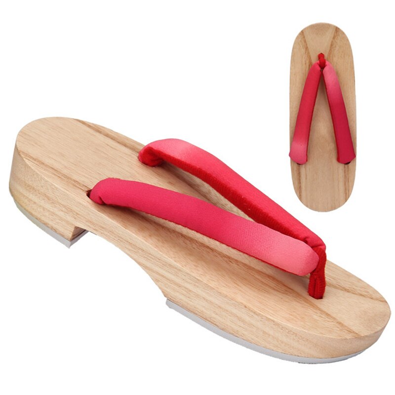 Meetlife Women Japanese Geta Clogs Traditional Samurai Solid Yukata Crude Wooden Flip Flops Toe Shoes Oriental Sandals Slippers