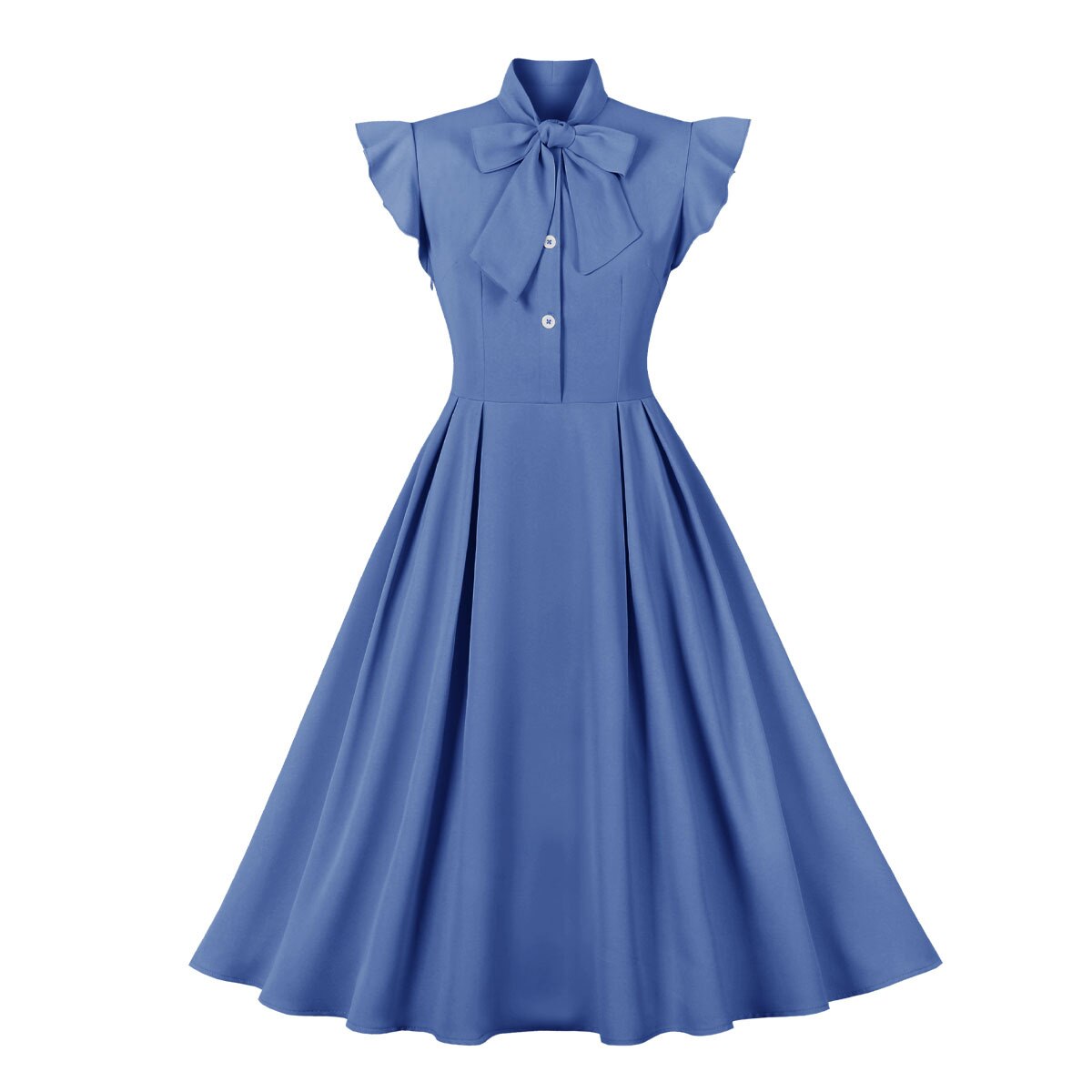 Women Vintage Bow Tie Dress Retro Rockabilly 2023 Elegant Cocktail Party 1950s 40s Swing Dress Summer Dress Short Sleeves