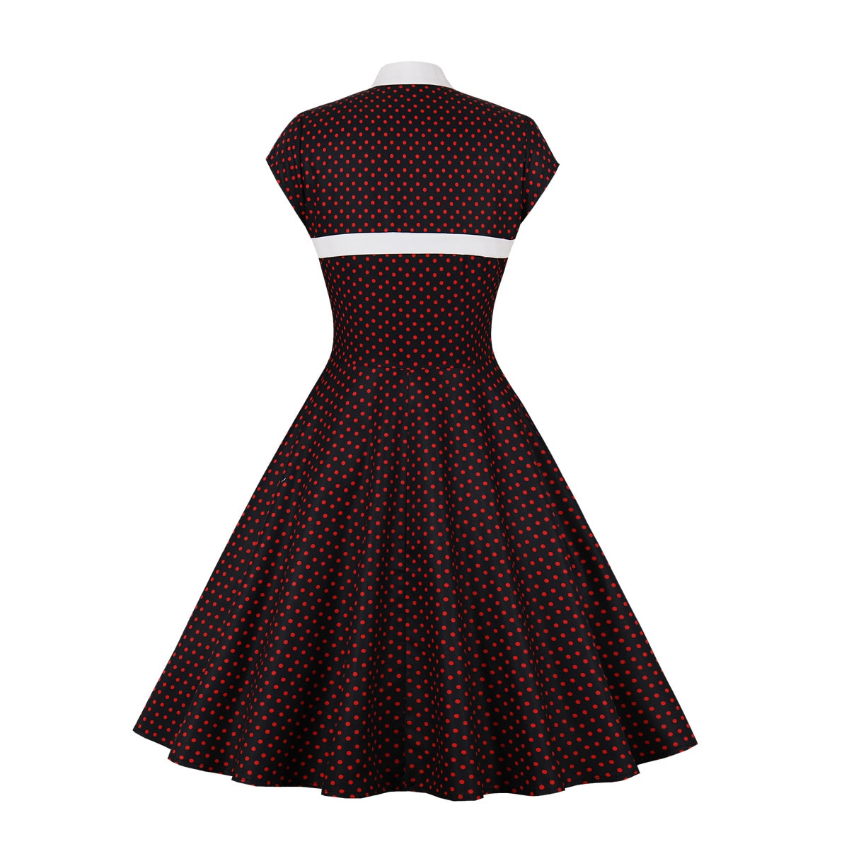 Women Vintage Polka Dot Dress Retro Rockabilly 2023 Elegant Cocktail Party 1950s 40s Swing Dress Summer Dress Short Sleeves