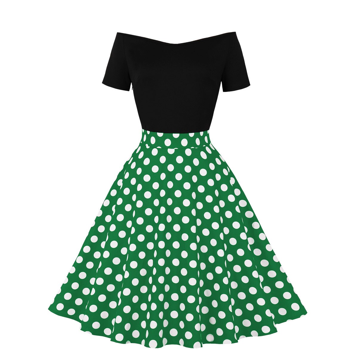 Women Vintage Polka Dot Dress Retro Rockabilly 2023 Elegant Cocktail Party 1950s 40s Swing Dress Summer Dress Raglan Sleeves