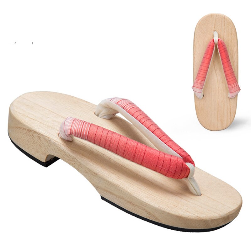 Women Japanese Geta Clogs Traditional Samurai Candy Yukata Crude Wooden Flip Flops Toe Shoes Demon Slayer Shoes Oriental Sandals Slippers