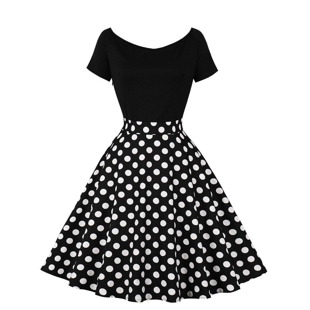 Women Vintage Polka Dot Dress Retro Rockabilly 2023 Elegant Cocktail Party 1950s 40s Swing Dress Summer Dress Raglan Sleeves