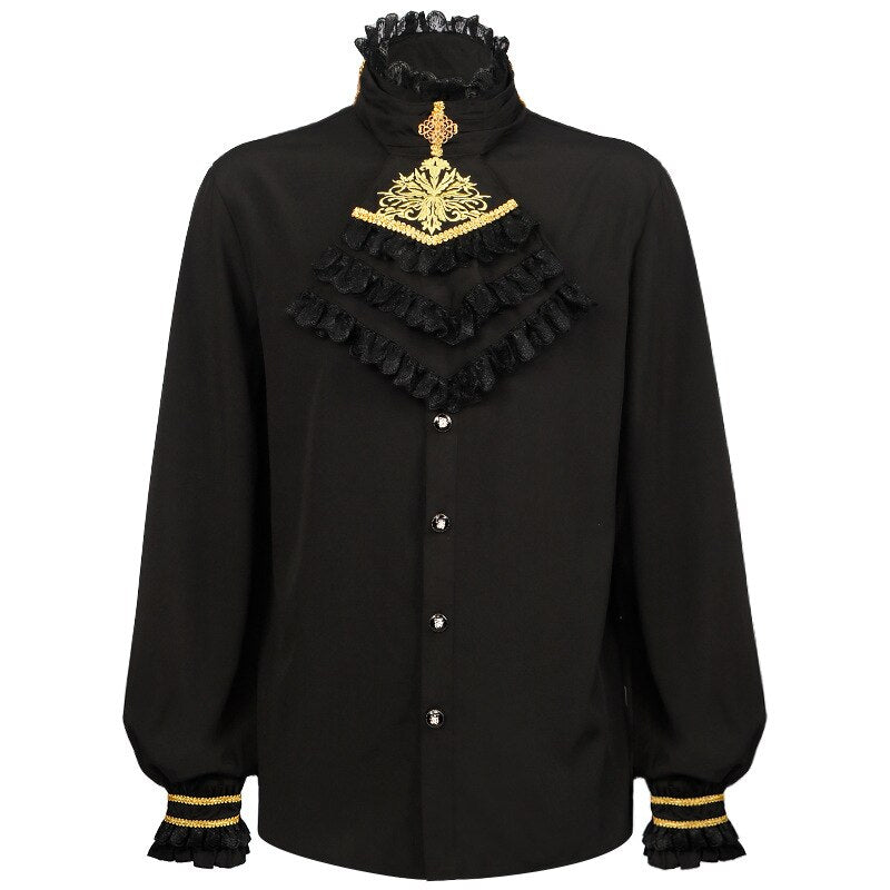 Men Victorian Shirt Vampire Pirate Ruffled Steampunk Shirt Medieval Renaissance Victorian Costume Clothing