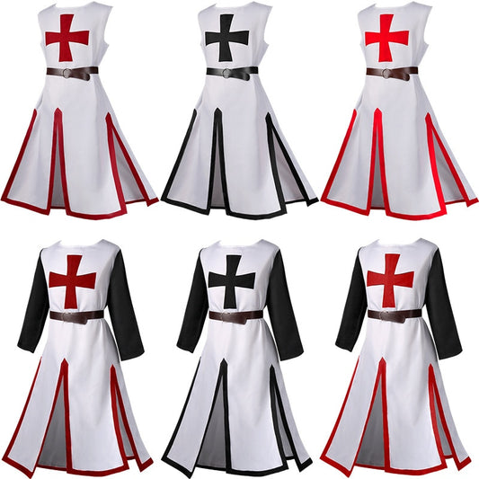 Men Medieval Crusader Tunic Templar Knight Surcoat Renaissance Chivalric Warrior Hospitaller Knights Robe Teutonic Top