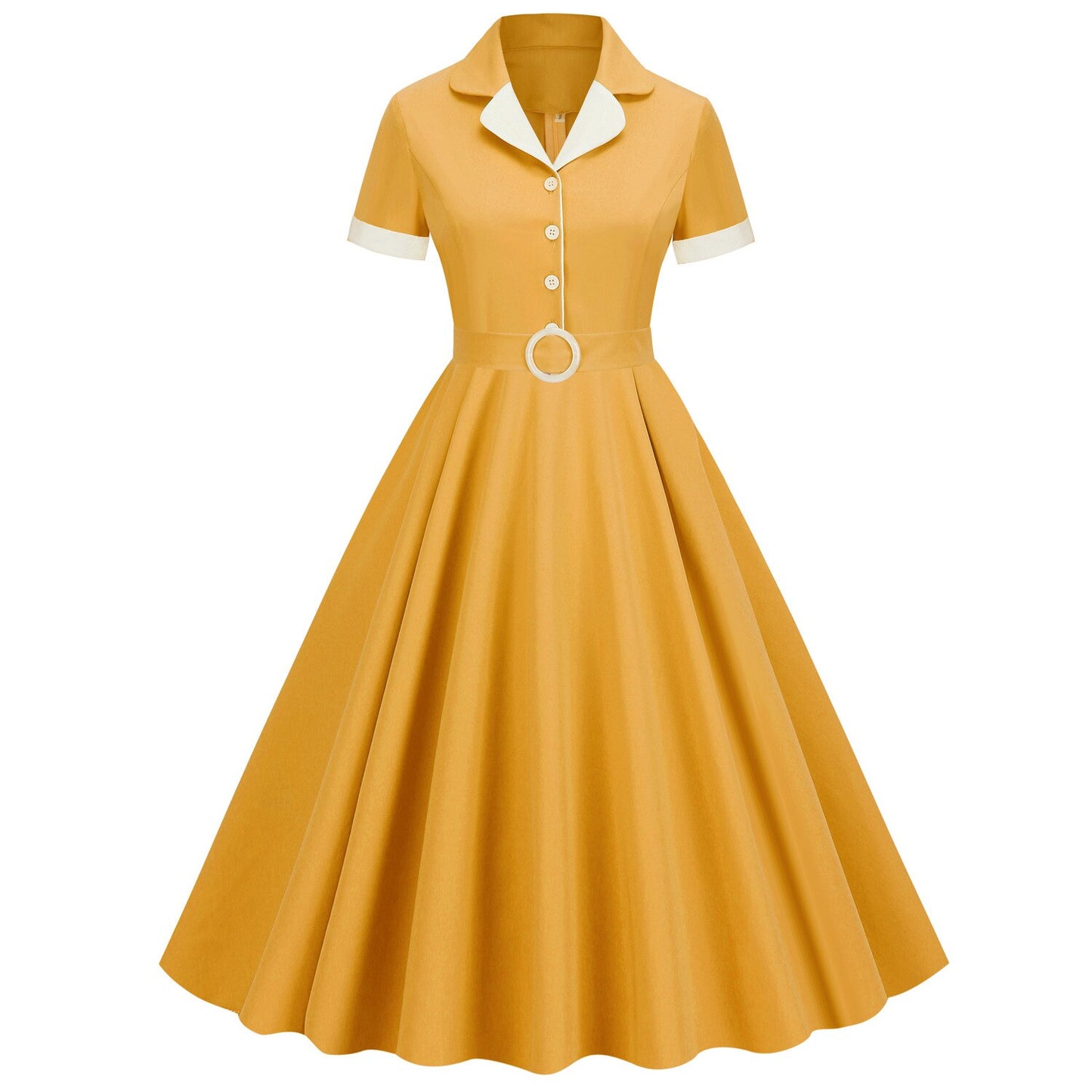 Women Vintage Dress Office lady Retro Rockabilly Elegant Cocktail Party 1950s 40s Swing Dress Summer Dress Short Sleeves