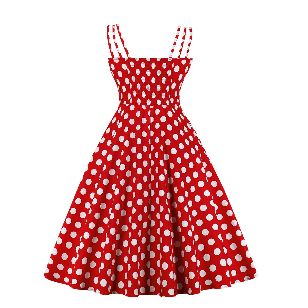 Women Vintage Polka Dots Dress Retro Rockabilly Strap Suspenders Cocktail Party 1950s 40s Swing Dress 2023 Summer Dress