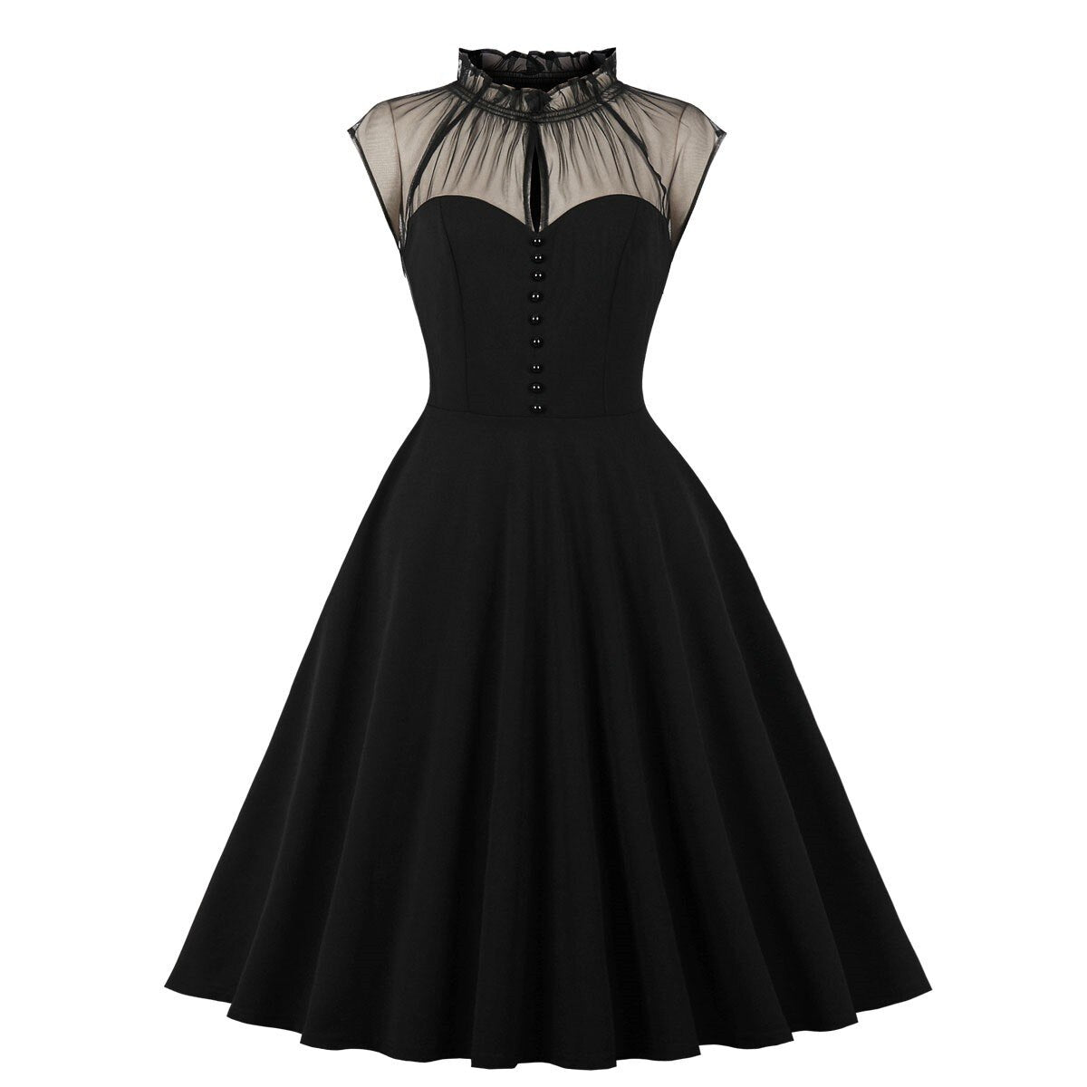 Women Vintage Dress Retro Rockabilly 2023 Elegant Cocktail Party 1950s 40s Swing Dress Summer Halloween Dress Short Sleeves