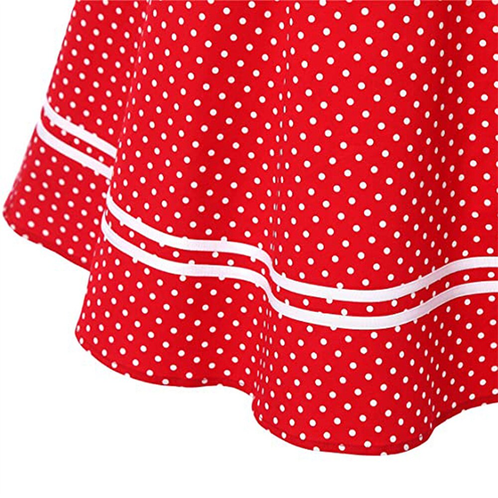 Women Vintage Halterneck Dress Retro Rockabilly Polka Dot Cocktail Party 1950s 40S Swing Dress Summer Dress Casual Beach Dress