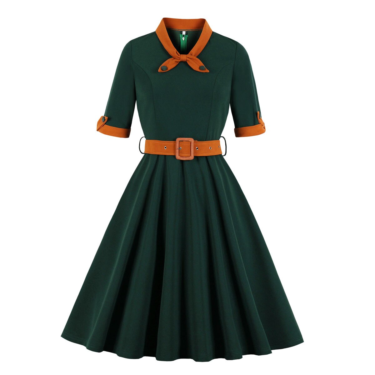 Women Vintage Bow V-Neck Dress Retro Rockabilly 2023 Cocktail Party 1950s 40s Swing Dress Summer Dress Short Sleeves