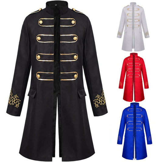 Men Medieval Renaissance Jacket Coat Halloween Costumes Gothic Steampunk Pirate Vampire Victorian Warlock Jacket Frock Tailcoat