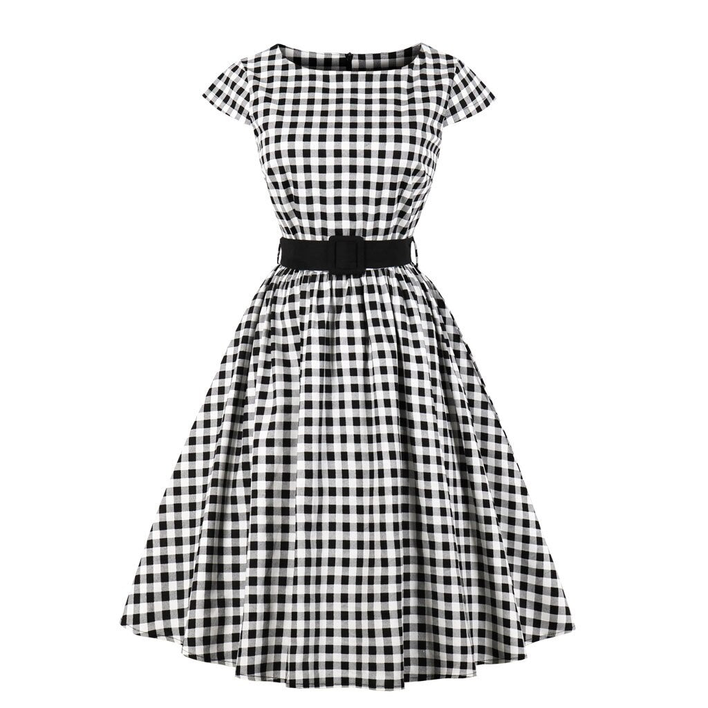 Women Vintage Striped Dress Retro Rockabilly 2023 Round Neck Cocktail Party 1950s 40s Swing Dress Summer Dress Sleeveless