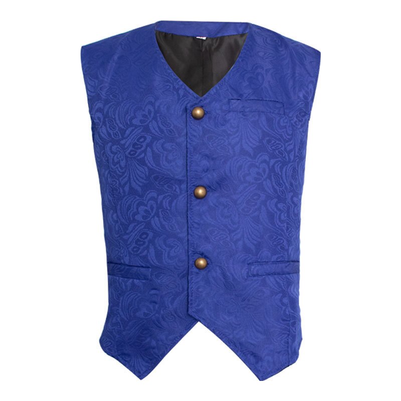 Men Gothic Steampunk Vest Jacquard Brocade Waistcoat Medieval Ranassance Tops Sleeveless Victorian Vintage Costume