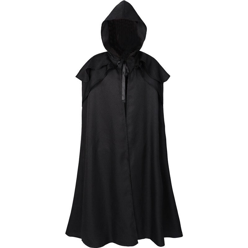 Men Tunic Hooded Robe Cloak Knight Cosplay Costume Wizard Vampire Robe Cloak Cape Fancy Halloween