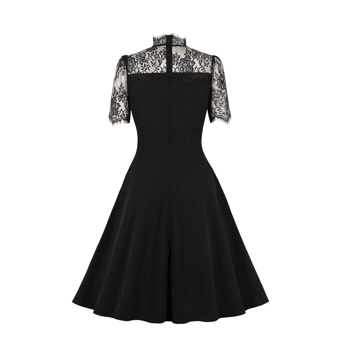 Women Vintage Dress With Pocket Lace Elegant Dress Rockabilly Cocktail Party 1950s 40s Swing Dress Spring Autumn Dress