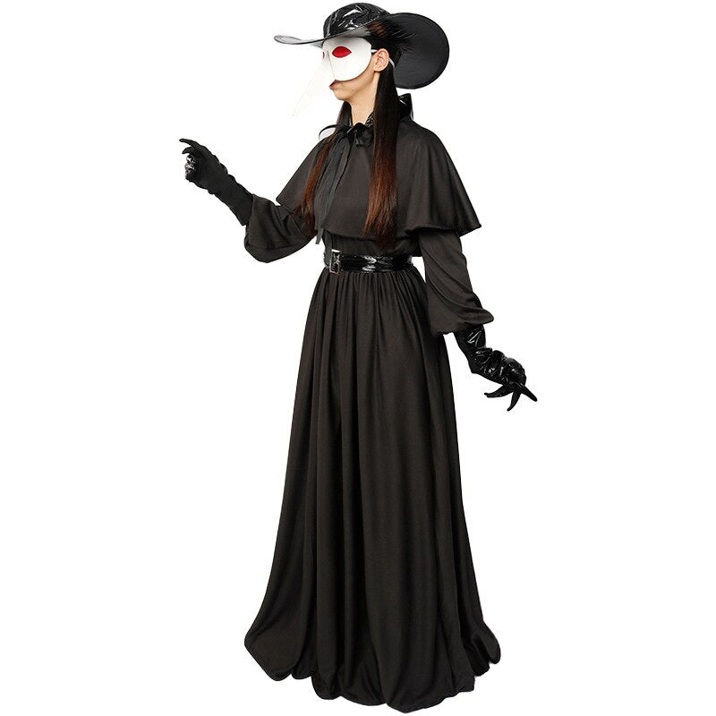 Plague Doctor Costume Beak Crow Long Beak Mask Costume Medieval Steampunk Style