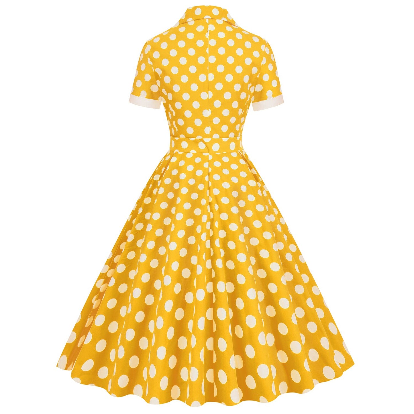 Women Vintage Polka Dots Dress Turn-down Collar Rockabilly Cocktail Party 1950s 40s Swing Dress Summer Dress