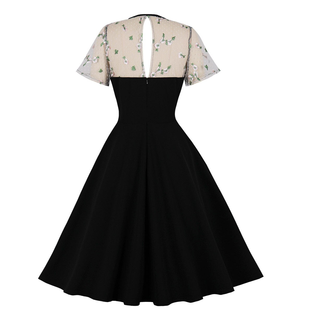 Women Vintage Dress With Pocket Lace Elegant Dress Rockabilly Cocktail Party 1950s 40s Swing Dress Spring Autumn Dress