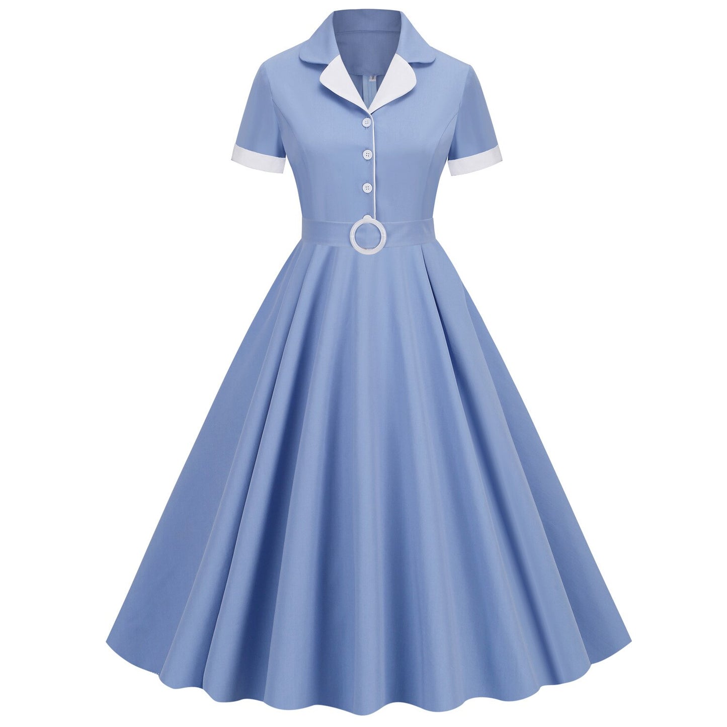 Women Vintage Dress Office lady Retro Rockabilly Elegant Cocktail Party 1950s 40s Swing Dress Summer Dress Short Sleeves