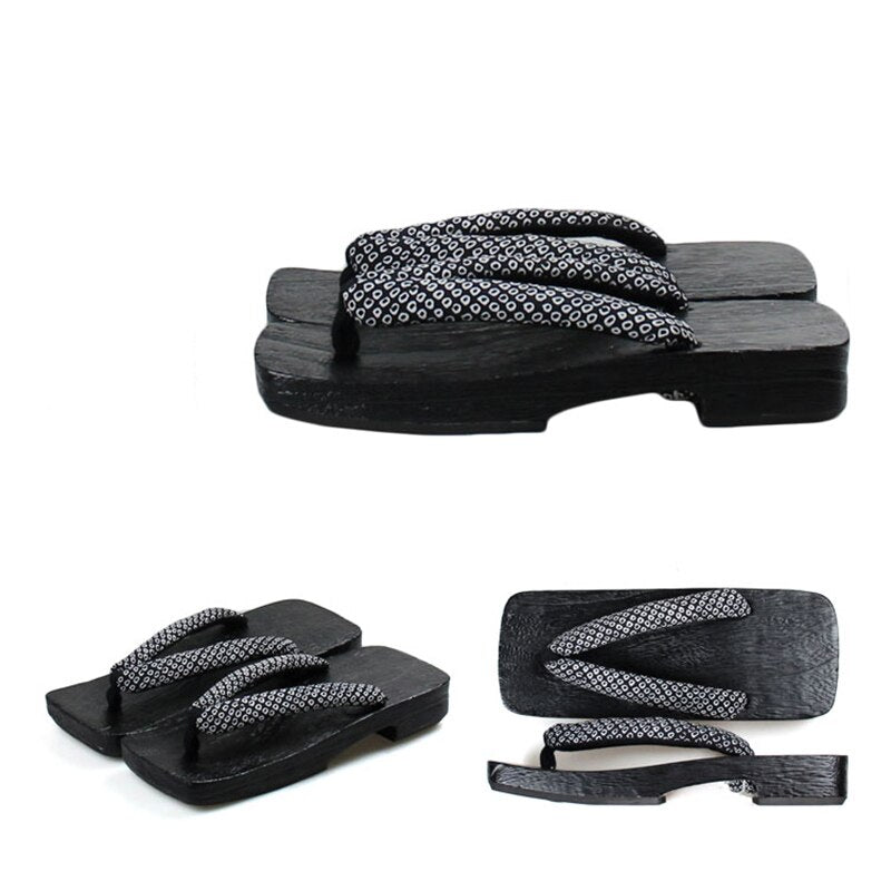 Meetlife Men Japanese Geta Clogs Traditional Samurai Yukata Wooden Flip Flops Toe Shoes Flat Heel Oriental Sandals Slippers