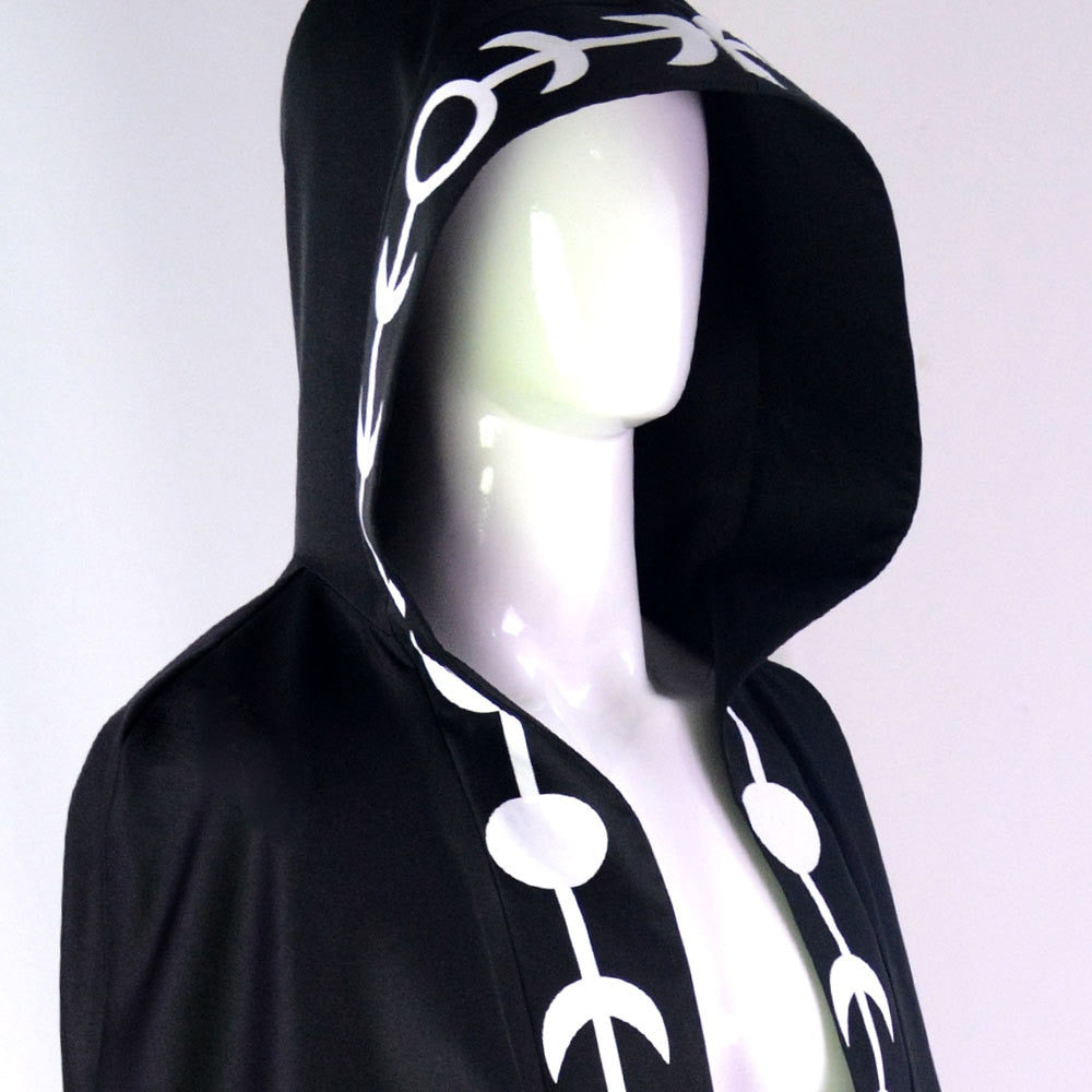 Men Tunic Hooded Robe Cloak Knight Cosplay Costume Wizard Vampire Robe Cloak Cape Monk Fancy Halloween