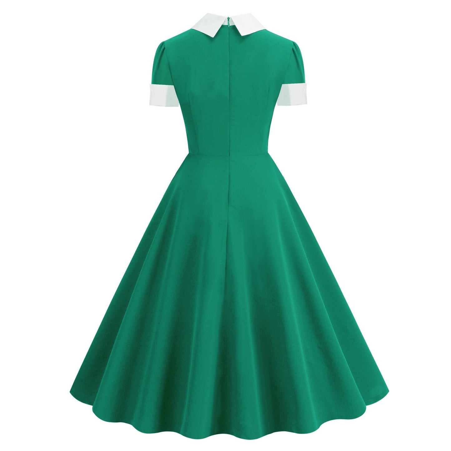 Women Vintage Bow Tie Dress Office lady Retro Rockabilly Elegant Cocktail Party 1950s 40s Swing Dress Summer Dress Short Sleeves