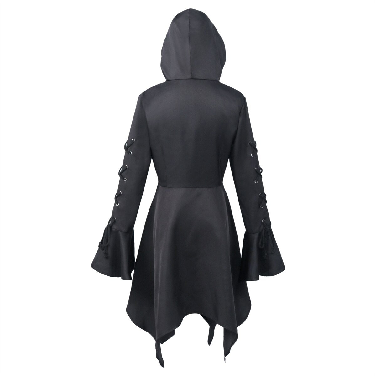 Women Hooded Cloak Dress for Women Plus Size Steampunk Gothic Long Sleeve Halloween Medieval Hoodie Dresses