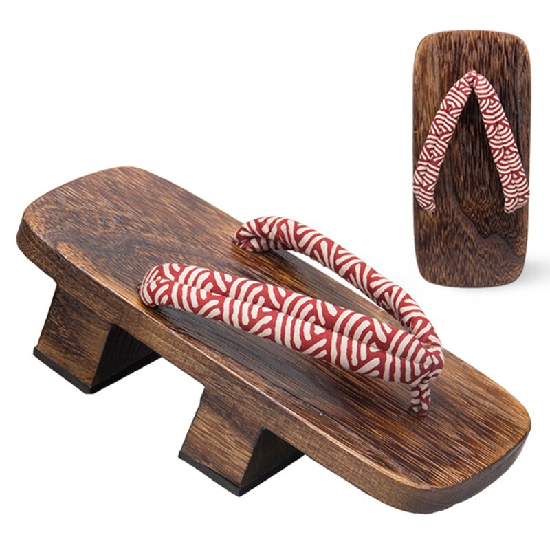 Men Japanese Geta Clogs Traditional Samurai Dragon Kimono Wooden Flip Flops Two-Teeth Toe Shoes Oriental Sandals Slippers